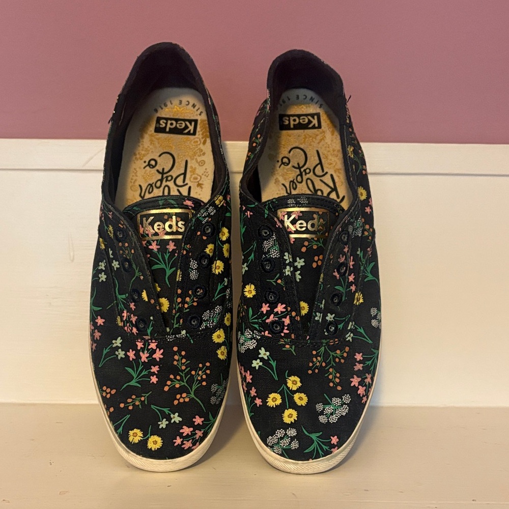 Keds Rifle Paper Company Navy Floral Sneakers 7.5